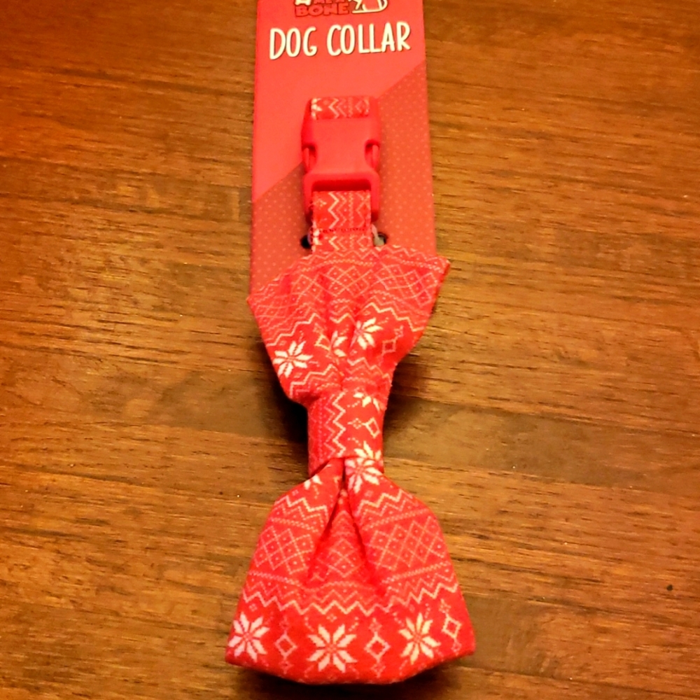 Dog collar - Medium - Red & White